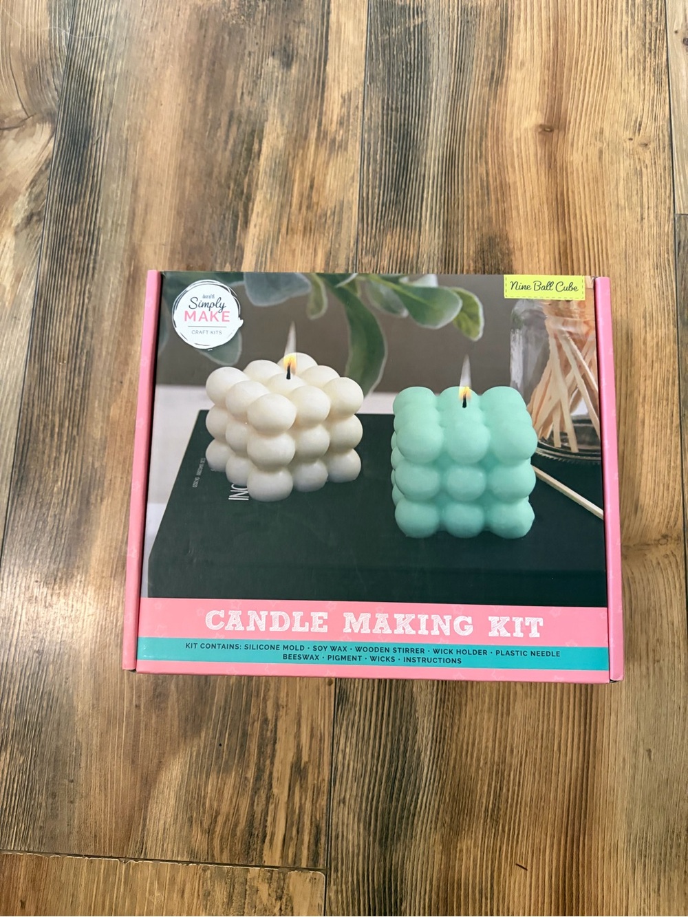 Simply Make Candle Making Kit - White & Mint Green Cube Candles